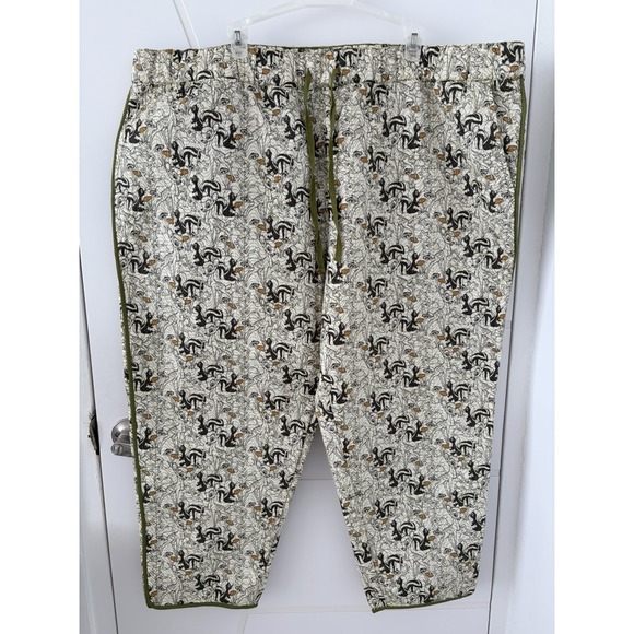 Disney Pants - Disney Bambi Cotton Pull On Cropped Pants Green Plus Size 2XL